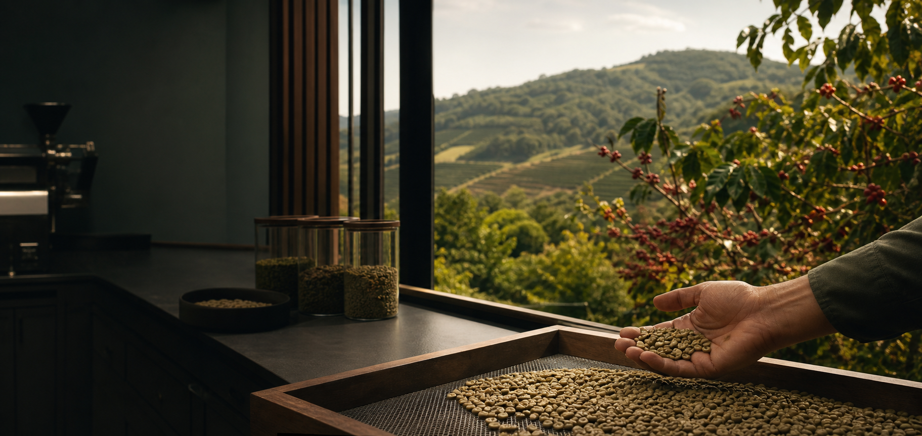 Profissional da Coffee Brasil realizando prova de xícara